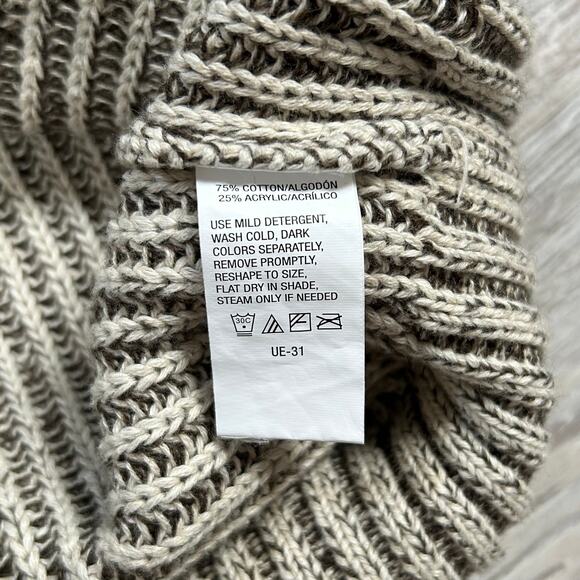 G.H. Bass & Co. Marled Quarter Zip Sweater XL Beige Brown Knit Pullover - Picture 6 of 6
